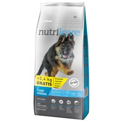 NUTRILOVE JUNIOR LARGE BREED L 12kg + 2,4kg + GRATIS
